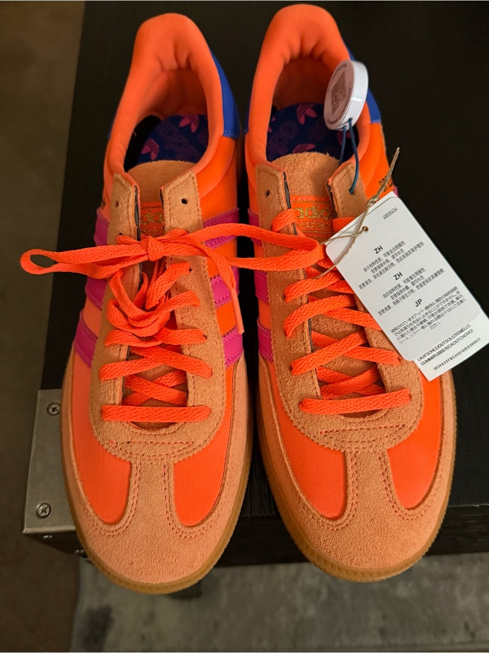 Brand New with Tag Adidas Orange & Pink Handball Spezial Retro Suede Sneaker - Picture 6 of 10